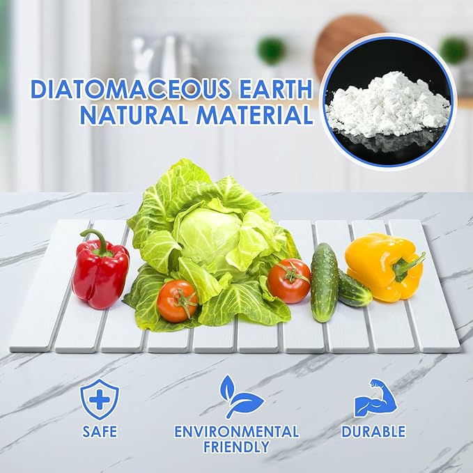 Stone Drying Mat for Kitchen Counter Large Quick Dry Stone Dish Drying Mat Collapsible Foldable Diatomaceous Earth Absorbent Bath Mat for Dishes Utensils Countertop Bathroom 23(L)×15.3(W)