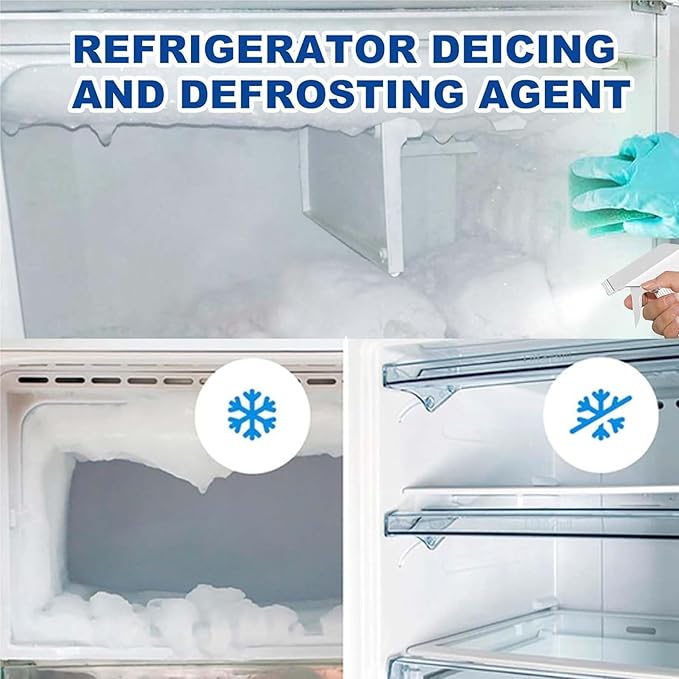Defrosting Spray For Fridge Freezer 4.2OZ Refrigerator Defrosting Deicer Spray Efficiently Fast Removes Ice Buildup Multifunctional Defroster Sprays For Car Windshield Refrigerator (3set)