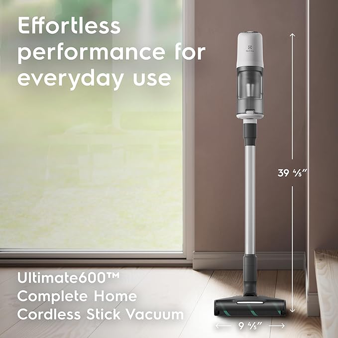 Electrolux Ultimate600 Complete Home Cordless Stick Vacuum with 3 Specialized Nozzles (Multi-Surface Hard Floor &amp Pet) 50-Minute Run Time 3 Power Modes White