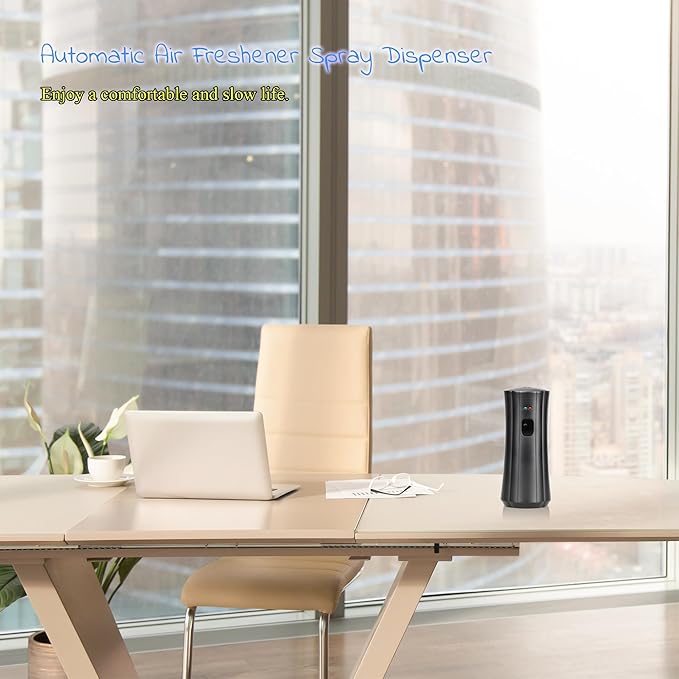 Automatic Fragrance Dispenser (2-Pack) Wall-mounted Aerosol Spray Air Freshener for Hotels Home Indoor Offices Schools Restaurants Commercial Place (Black 008-BY)