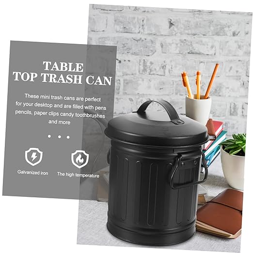 Creative Decorative Trash Bin Versatile Garbage Can for Desk Pen Holder and Flower Bucket Stylish Wastebasket for Home Office Kitchen and Bedroom