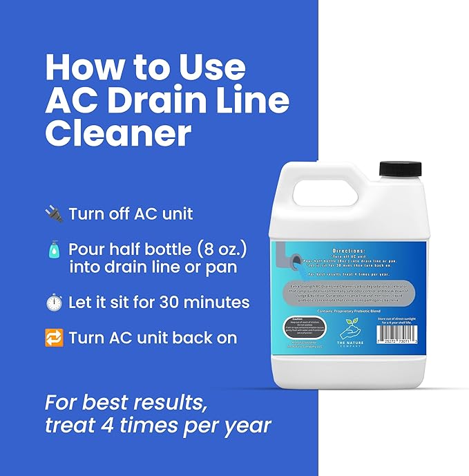 AC Drain Line Cleaner – Extra Strength | Clears Clogs &amp Buildup in HVAC A/C &amp Condensate Drain Lines | Safe &amp Effective AC Line Cleaner for Ice Machines Soda Machines &amp More (1 Pack -