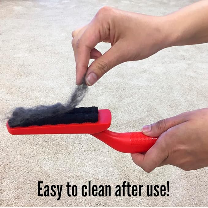 Lilly Brush Fluffy Pet Hair Clean-Up Gentle Bristled Brush for Fur Lint Furniture Fabric &amp Rug Cleaner For Homes with FLUFFY DOUBLE-COATED LONG-HAIRED PETS ONLY