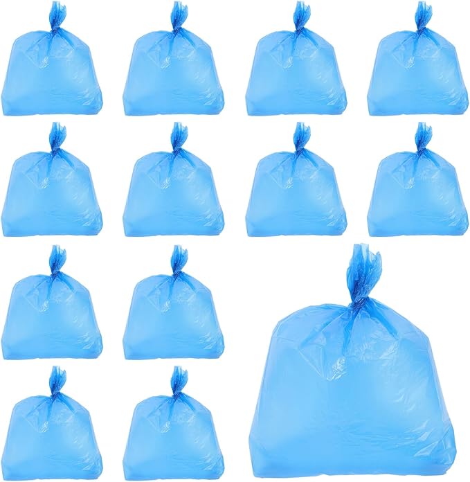 50pcs Heavy Duty Tear-resistant Plastic Trash Bags 80x100cm Blue Large Kitchen Bathroom Wastebasket Liners for Office Commercial Use
