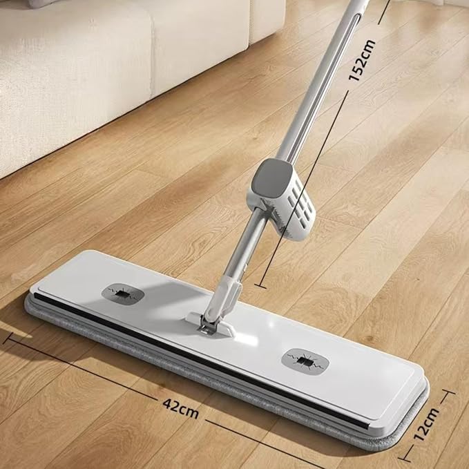 Hands Free Microfiber Flat Mop for Floor Cleaning 4 Reusable Washable Pads 61 Stainless Steel Handle Wet Dry Dust Mop for Hardwood Laminate Tile Floors