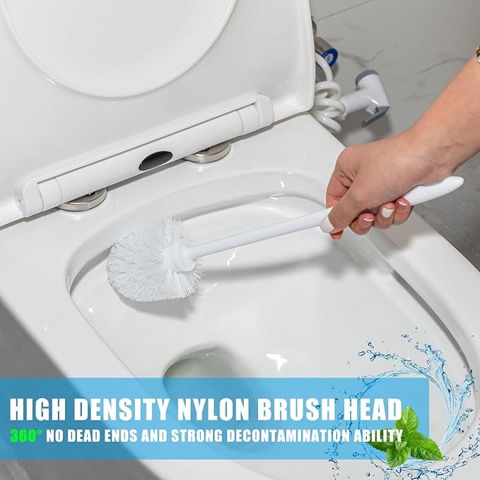 Tioncy 50 Pcs 14.2 Inch Toilet Brush Commercial Heavy Duty Toilet Bowl Cleaning Scrub Long Scrubber for Bathroom Cleaning Supplies