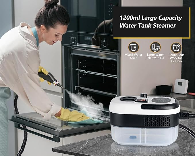 7 in 1 Steam Cleaner 2500W High Pressure Steamer for Cleaning Car Steamer Handheld Steam Cleaner for Home Use Hardwood Floor Steam Cleaner for Upholstery Kitchen Bathroom Grout