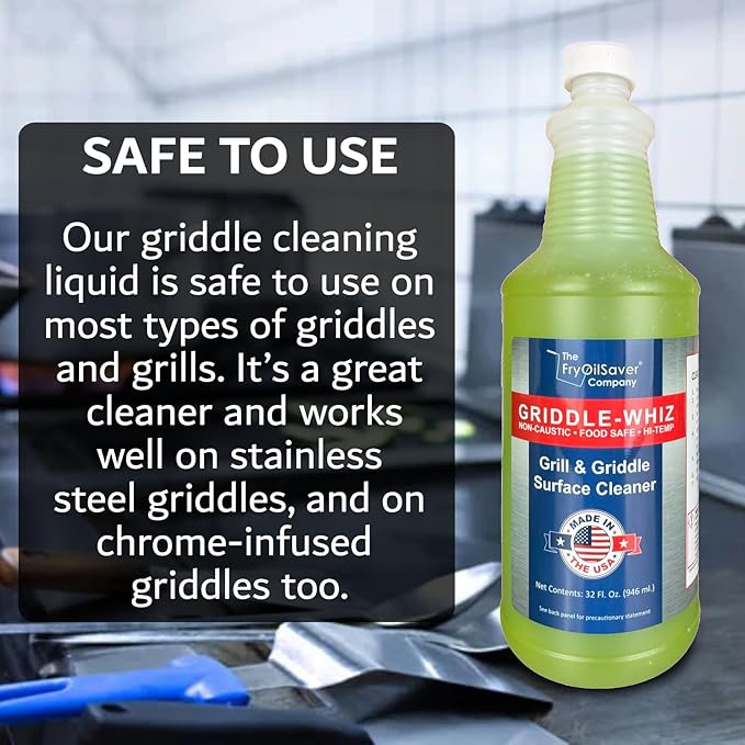 Griddle-Whiz Flat Top Grill Cleaning Kit - 4-Pack Griddle Cleaner w/ Scraper Tool &amp Pumice Stone for Tough Grease Food Residue &amp Buildup on Griddles &amp Flat Top Grills - by FryOilSaver (32