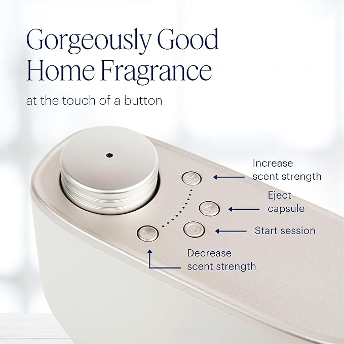 Aera Waterless Essential Oil Diffuser for Large Rooms (500–1000 Sq Ft) + Wi-Fi App &amp Alexa Control – Hypoallergenic Luxury Home Scent System (Fits 25mL Capsules –Sold Separately) – White