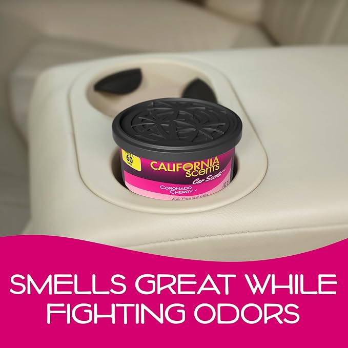 California Scents Can Air Freshener and Odor Neutralizer Set of 12 Spillproof Cans for Home and Car Assorted Scents 1.5 Oz Each (Packaging May Vary)