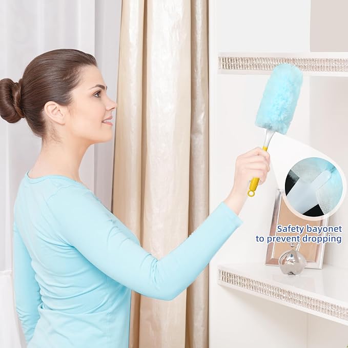 50 Count Duster Refills 360° Heavy Duty Duster Refills Kit Compatible with Swiffer Duster Disposable Microfiber Feather Dusters for Cleaning Home