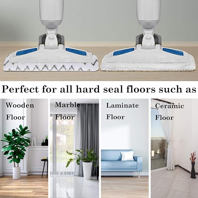 10 Pack Replacement Steam Mop Pads for Bissell Powerfresh Steam Mop 1940 1440 1544 1806 2075 Series Model 19402 19404 19408 19409 1940a 1940f 1940q 1940t 1940w B0006 B0017 Washable Cleaning Pads