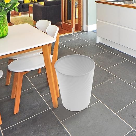 Plastic Garbage Can and Wastebasket 8L White PP Threadless Trash Bin for Home Kitchen Office 2pcs Simple Style Plastic Waste Container for Bathroom Bedroom Storage