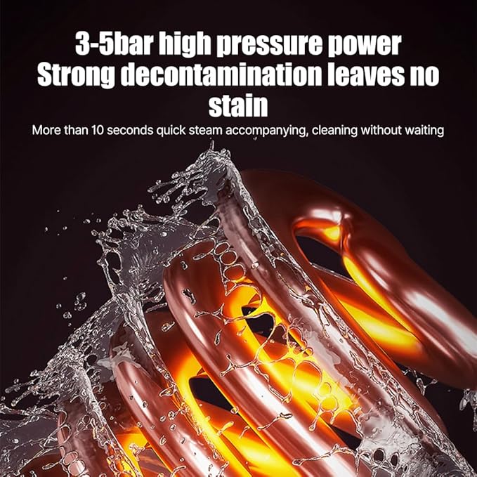 Pressurized Handheld Multi-Surface Steam Cleaner with 3 Brushes and Extended Rod for Home Portable Deep Cleaning Steamer with 6 Gear Adjustable Digital Touch Screen 1500ml Water Tank for Kitchen