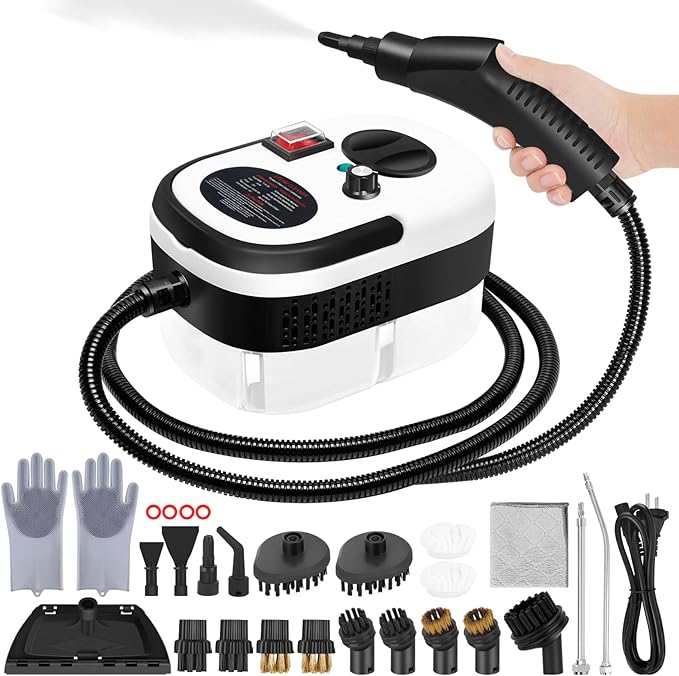 6 Level Adjustable Handheld Steam Cleaner for Home15s Heat-Up Pressurized Steamer for Cleaning1.29 Quarts Tank Portable Steam Cleaner Handheld for Car