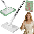 Lazy Mop Wet and Dry Automatic Convenient Cloth Changing Mini Mop Magic Cleaning Cloth 6 Zero Touch Mini Clip Mops Disposable Dust Click Mops for Multi Cleaning (White)