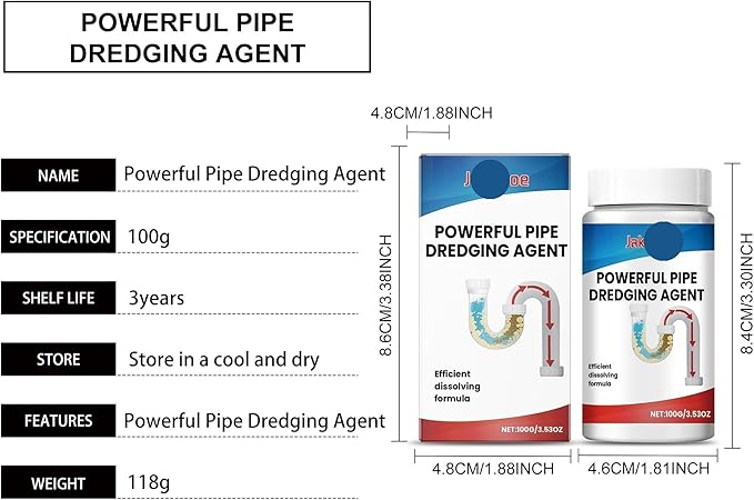 Drain Cleaner - Unclog Kitchen &amp Toilet Pipes Deep Cleaning Decontamination Agent Fresh Scent(2PCS)