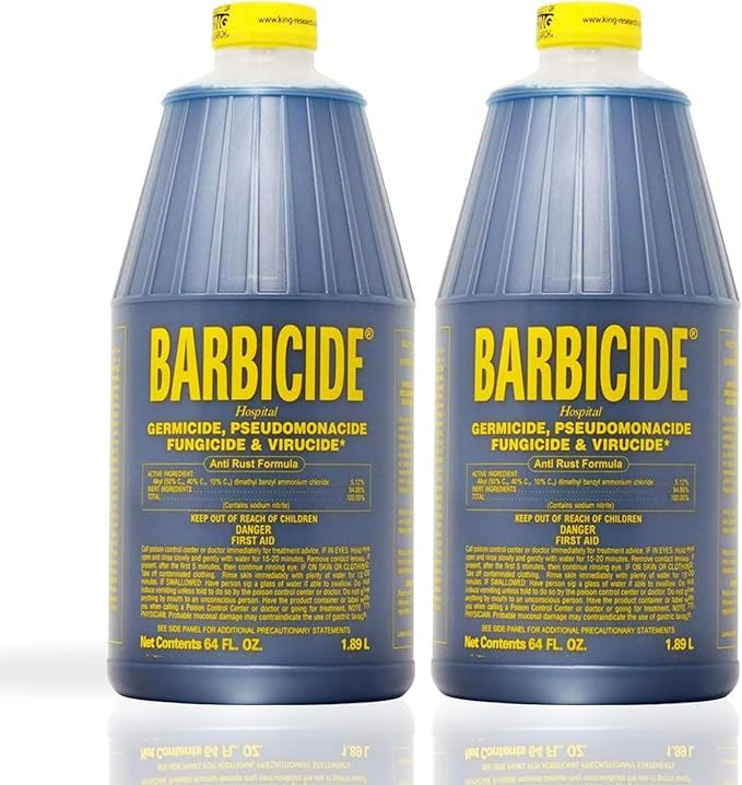 BARBICIDE Half Gallon Disinfectant Concentrate – 2 Pack | EPA-Registered Hospital-Grade Germicide for Salons &amp Barbershops | Anti-Rust Solution for Shears Combs &amp Professional Tools