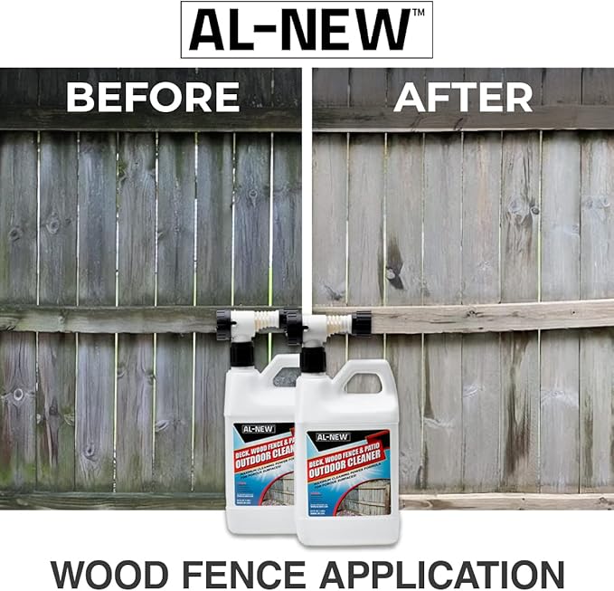 AL-NEW Outdoor Cleaner Combo Pack of 2 | Versatile Outdoor Cleaner Perfect For Use On Vinyl Siding Composite Decking Wood Fences Outdoor Patios Gutters &amp More (Outdoor Cleaner Hose-End Combo