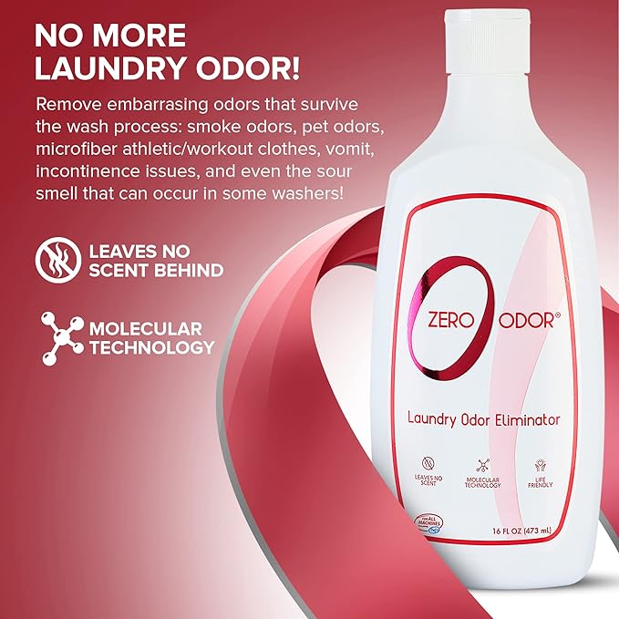 Zero Odor Multi-Purpose Household Odor Eliminator Trigger Spray 8oz Two Pack - Laundry Odor Eliminator and Deodorizer 16 Ounces(3-Pack)