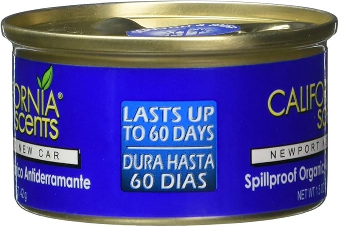 California Scents Spillproof Can Air Freshener Eco-Friendly Odor Neutralizer for Home Car &amp Much More Newport New Car 1.5 oz 12 Pack