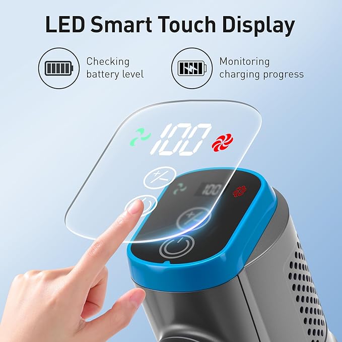 250W 25KPa Suction Cordless Vacuum Cleaner 6-in-1 Lightweight Stick Vacuum with LED Display &amp Detachable Battery 45 Mins Runtime for Hard Floor Carpet Pet Hair Car Cleaning