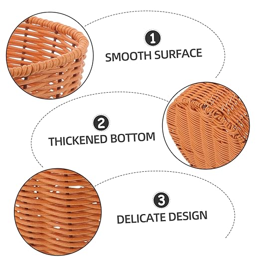 PRETYZOOM Waste Basket for Home and Kitchen Imitation Rattan Woven Trash Can Multipurpose Storage Basket for Organizing Clean Design for Spaces