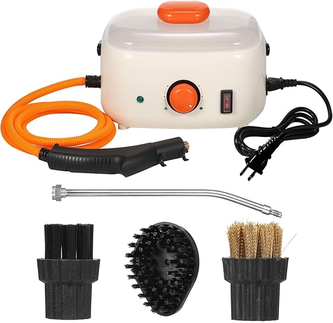 2500w Handheld High Temp Portable Cleaning Machine Steam Cleaner Natural Steam Cleaner with 3 Brush Heads 6-Level Air Output Adjustment Portable Multipurpose Steam Cleaner for Kitchen FurnitureCar