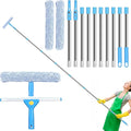 Window Cleaning Kit 10Ft Window Squeegee with Extension Pole Window Washing Kit Squeegee for Window Cleaning Window Cleaner Tool for Indoor Outdoor High Windows Glass