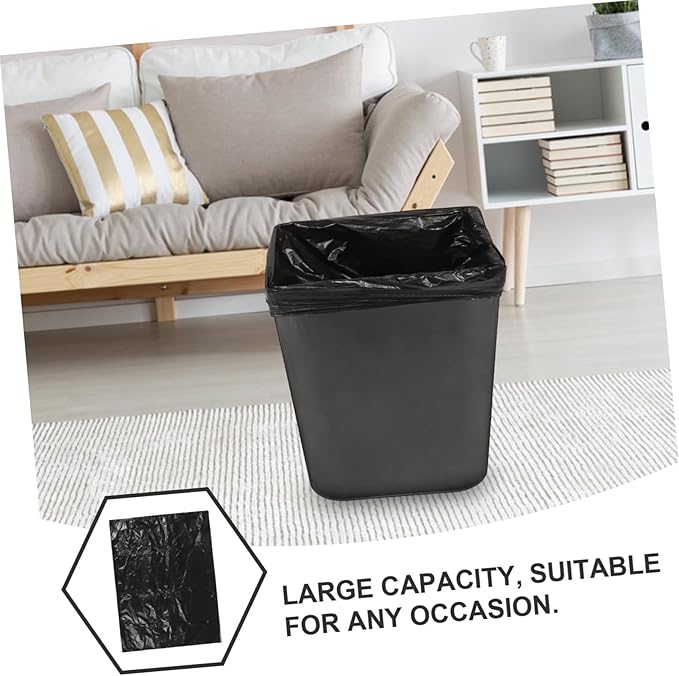25pcs Thickened Hdpe Garbage Bags Large Trash Bags for Bathroom Kitchen Bedroom Strong Tear-resistant Liners for Easy Waste Disposal and Leak Protection