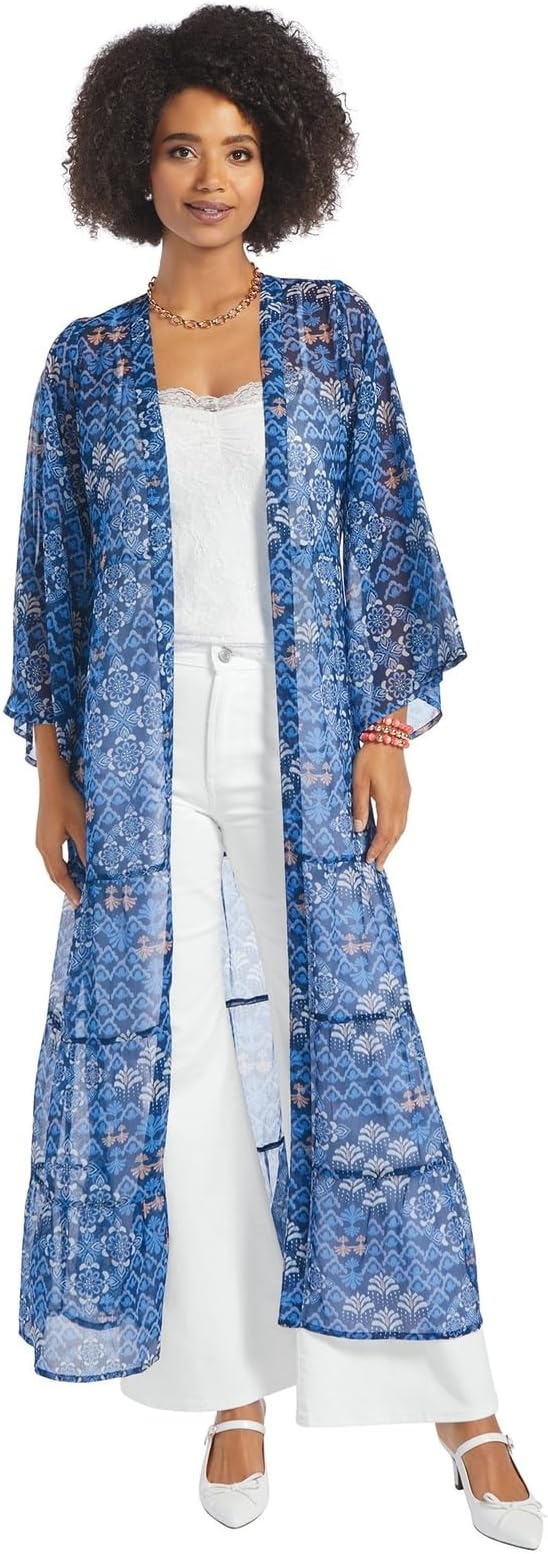 Masseys Sheer Printed Duster