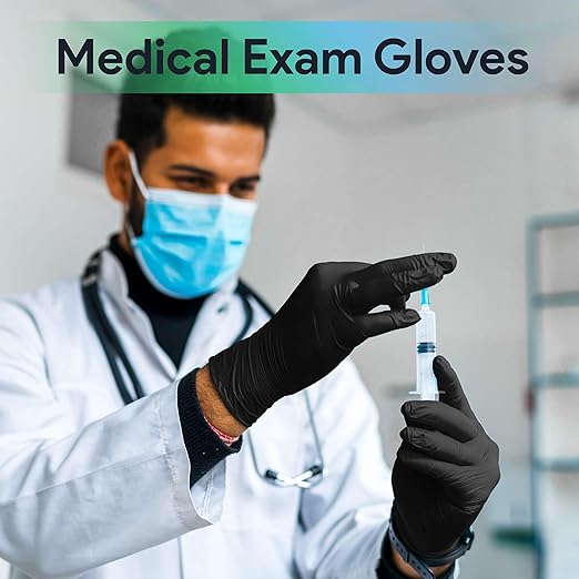 Black Small Nitrile Gloves Case of 1000 - Medical Grade - Latex-Free Powder-Free - Disposable Nitrile Gloves - Medical Exam Lab and Industrial Use