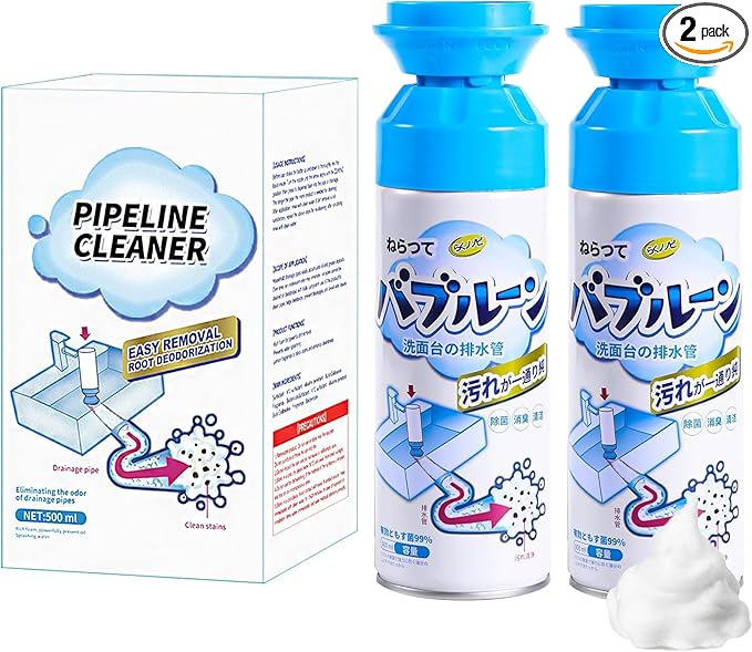 Foaming Drain Cleaner Sink Cleaner and DeodorizerWild Tornado Drain Clog Remover for Kitchen Sinks Shower Drains Tubs (2pcs)