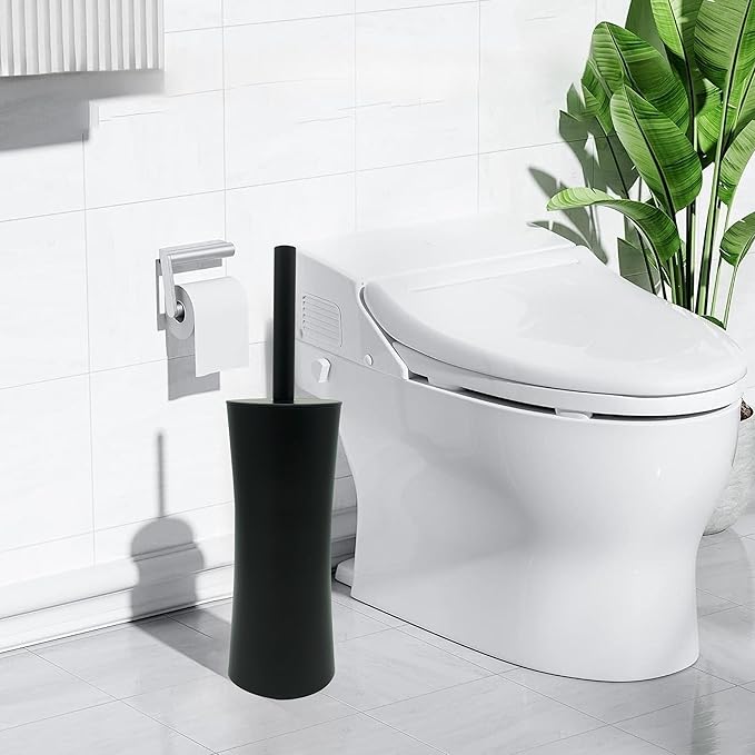 Vince Camuto Toilet Bowl Brush with Holder Durable Bathroom Cleaning Tool Modern Design for Easy Toilet Maintenance Bathroom Cleaner Brush for Efficient Cleaning and Hygiene