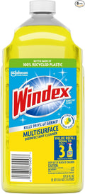 Windex Refill Multipurpose Disinfectant Cleaner Spray Bottle Made from 100% Recycled Plastic Surface Cleaning Spray Citrus Fresh Scent 2L (67.6 Fl Oz) (Pack of 6)