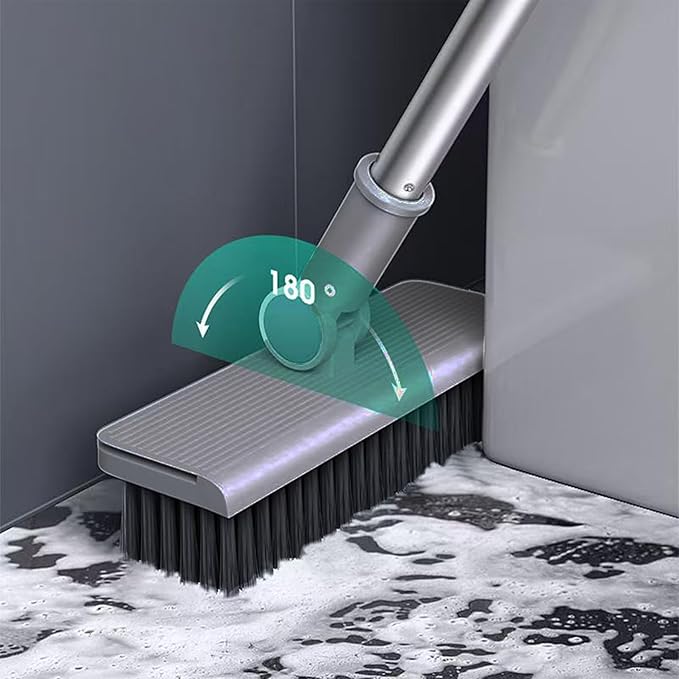 SDSM 4 in 1 Multifunctional Broom and Dustpan Combo Set Heavy Duty Brooms with 52 Long Handle with Squeegee and Cleaning Brush for Clean Home Kitchen Bathroom Office Sweeping indoor Outdoor Floor