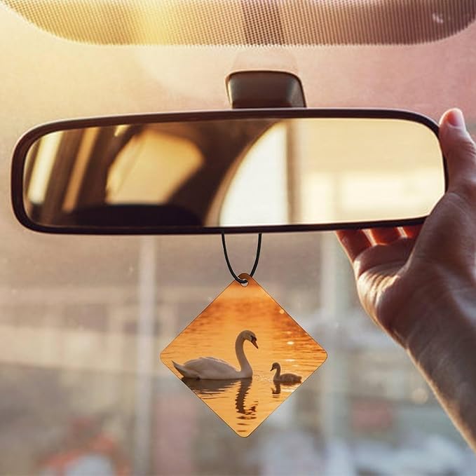 5PCS Car Air Freshener Hanging Personalized Double Sided Swan Cygnets Car Fresheners Long Lasting New Cars Scents Cute Automotive Freshies for Closets Drawers (tea)
