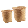 Mobestech 2pcs Woven Wastebasket Round Garbage Can for Bedroom Trash Basket Storage Basket Chic Decorative Waste Container