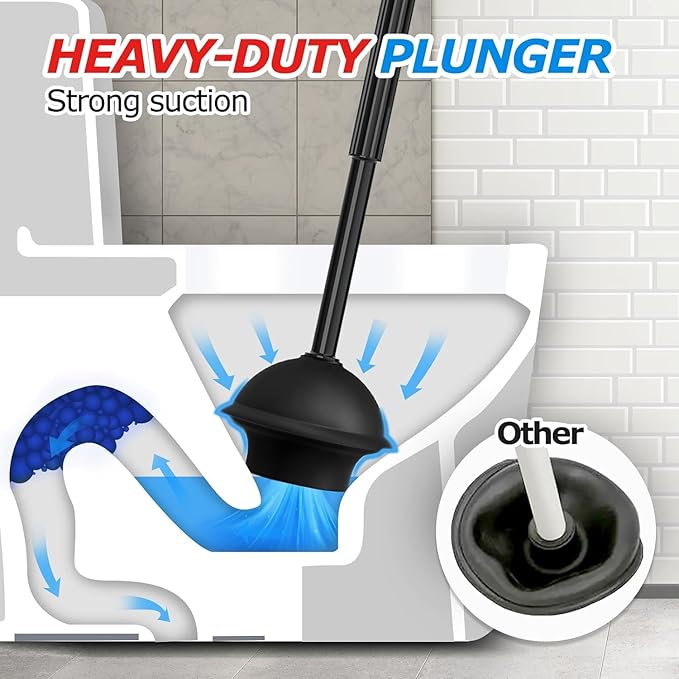 4Pack 3 in 1 Toilet Brush and Plunger SetToilet Bowl Brush Plunger SetToilet Brush Plunger ComboCleaning BrushCleaning Supplies Crevice Cleaning Brush Bathroom Cleaning Tools