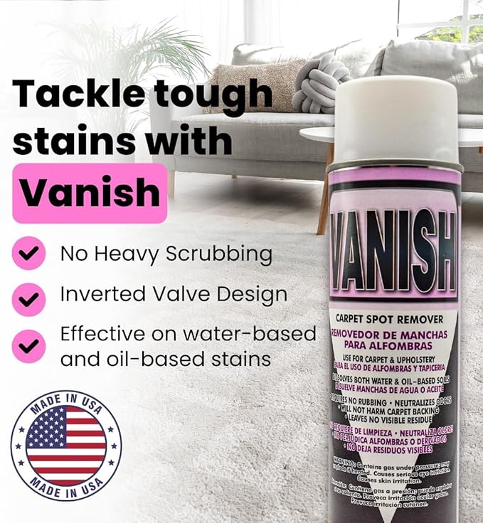 Carpet Care Bundle Vanish Spot Remover Spray and Fresh Sprinkles Bouquet Deodorizer Powder 18 oz and 1.5 lbs