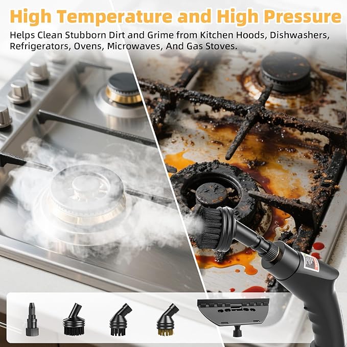 Steam Cleaner for Car 2500w Portable Steam Cleaner for Home-10s Fast Heating 3bar with 14 Accessories1200 Ml Large Water TankFor All Kitchen UtensilsTilesCar Six Adjustable Gears Steam Cleaners