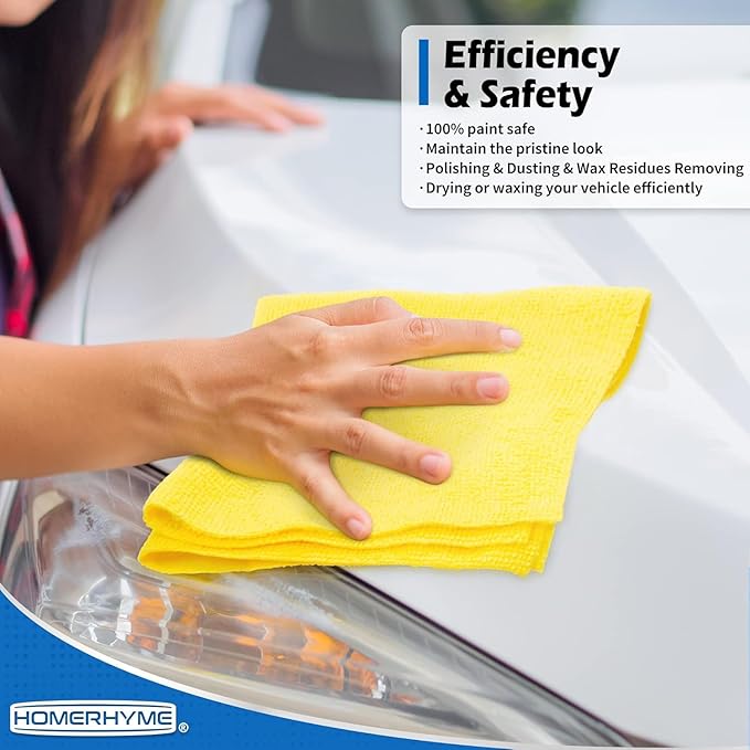 HOMERHYME Microfiber Cleaning Cloth 200 Pack Cleaning Rags Microfiber Towel Bulk Absorbent Lint-Free Wash Cloths All-Purpose Towels for Cars Shop Automotive Garage Home &amp Kitchen