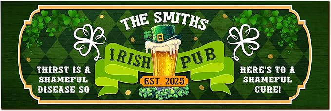 THUYPT Personalized Irish Bar Mat St Patrick's Day Decorations Kitchen Counter Irish Bar Dish Drying Mat Patrick's Lucky Shamrock Quick Drying Spill Mats (13)