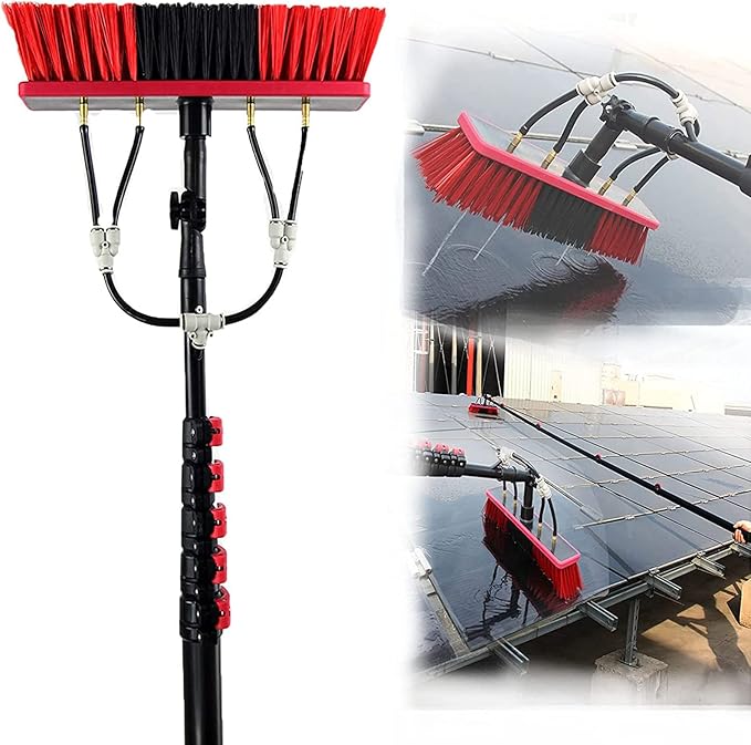 Window Cleaning Pole Water Fed Pole Kit Outdoor Window Cleaner Water Fed Telesbrush Window and Solar Panel Cleaning /30Ft/9M