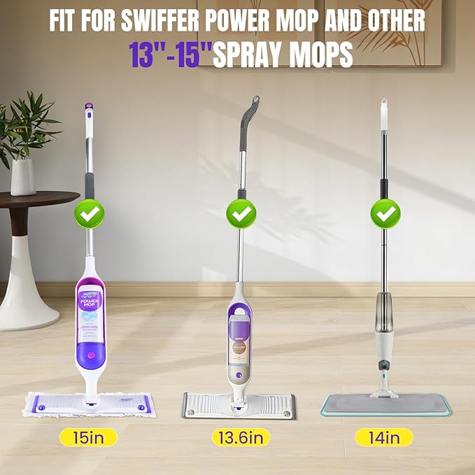 100 Pcs 5X Cleaning Disposable Power Mop Pads Refills Compatible with Swiffer PowerMop Unscented 14-Layer Heavy-Duty Multi-Surface Replacement Mopping Refill Pad for Floor Surface Cleaning