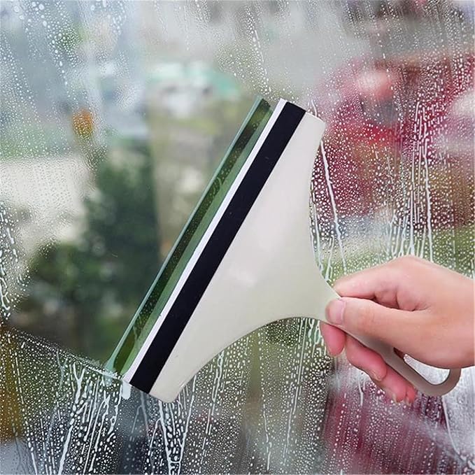 Window Glass Wiper Scraper Cleaner Brush Car Window Bathroom Household Cleaning Tool ﻿(3pcs Pink)