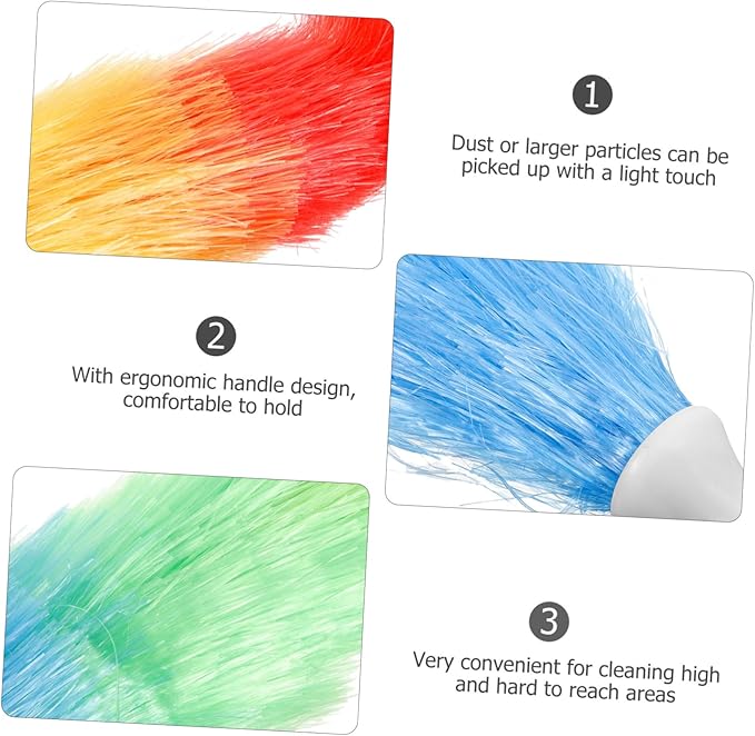 Household Duster with Ergonomic Handle Reusable Microfiber Cleaning Tool for Efficient Hard to Reach Areas for Home and Kitchen Cleaning