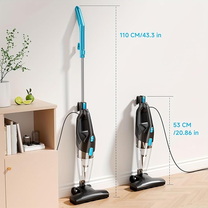 KIKETECH Cord Vacuum Cleaner Powerful Stick Vacuum with 45Mins Runtime 8 in 1 Vacuum Cleaners1.7 L Dust Cup Rechargeable Vacuum Pet for Hair Carpet HardfloorGrey (Sky Blue)