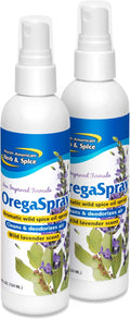 NORTH AMERICAN HERB &amp SPICE OregaSpray - 4 fl oz - Pack of 2 - Aromatic Wild Spice Oil Spray - Cleans &amp Deodorizes Air - Use as a Vegetable Wash Breath Freshener &amp More - Wild Lavender Sc