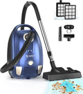 Bagged Canister Vacuum Cleaner1400W Powerful High-Suction Bagged Canister Vac with 3.7QT Dust BagsPop-N-Go BrushHEPA FilterDual Motors&amp4 Cleaning ToolsPerfect for Low-Pile Carpets&ampHard Fl